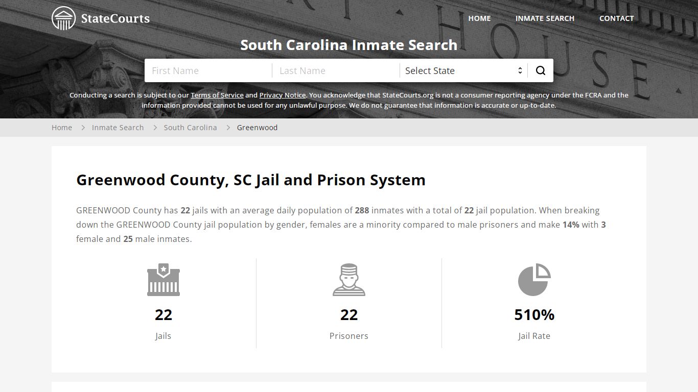 Greenwood County, SC Inmate Search - StateCourts